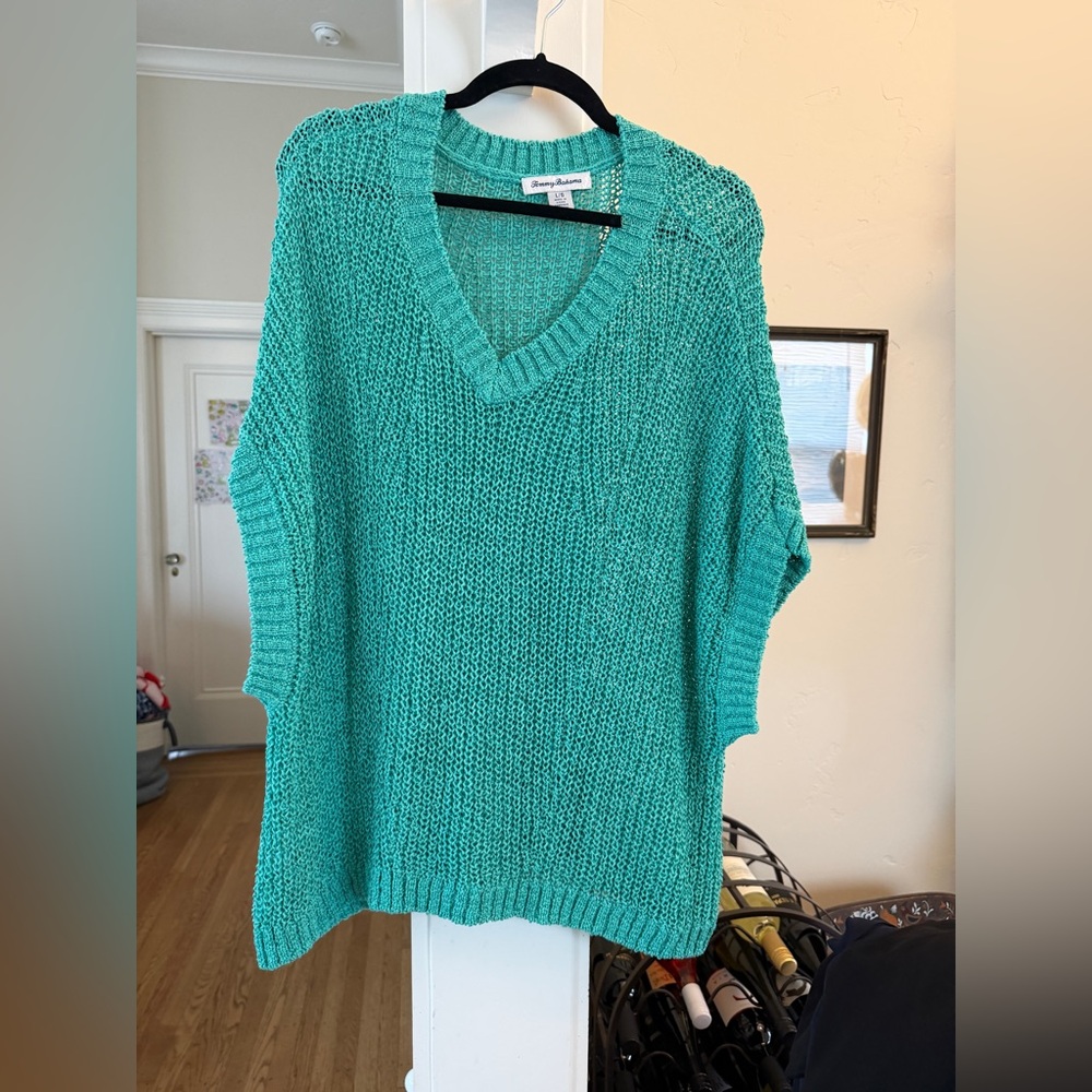 Tommy Bahama Turquoise V-Neck Sweater